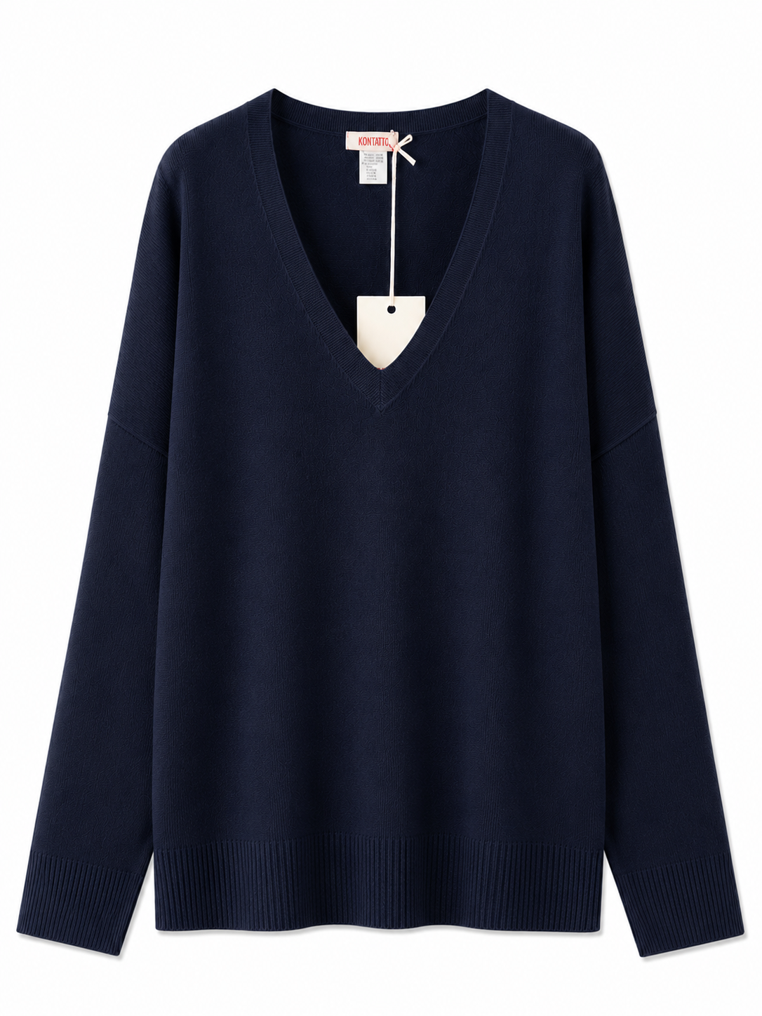 Maglia over blu scollo a V - KONTATTO