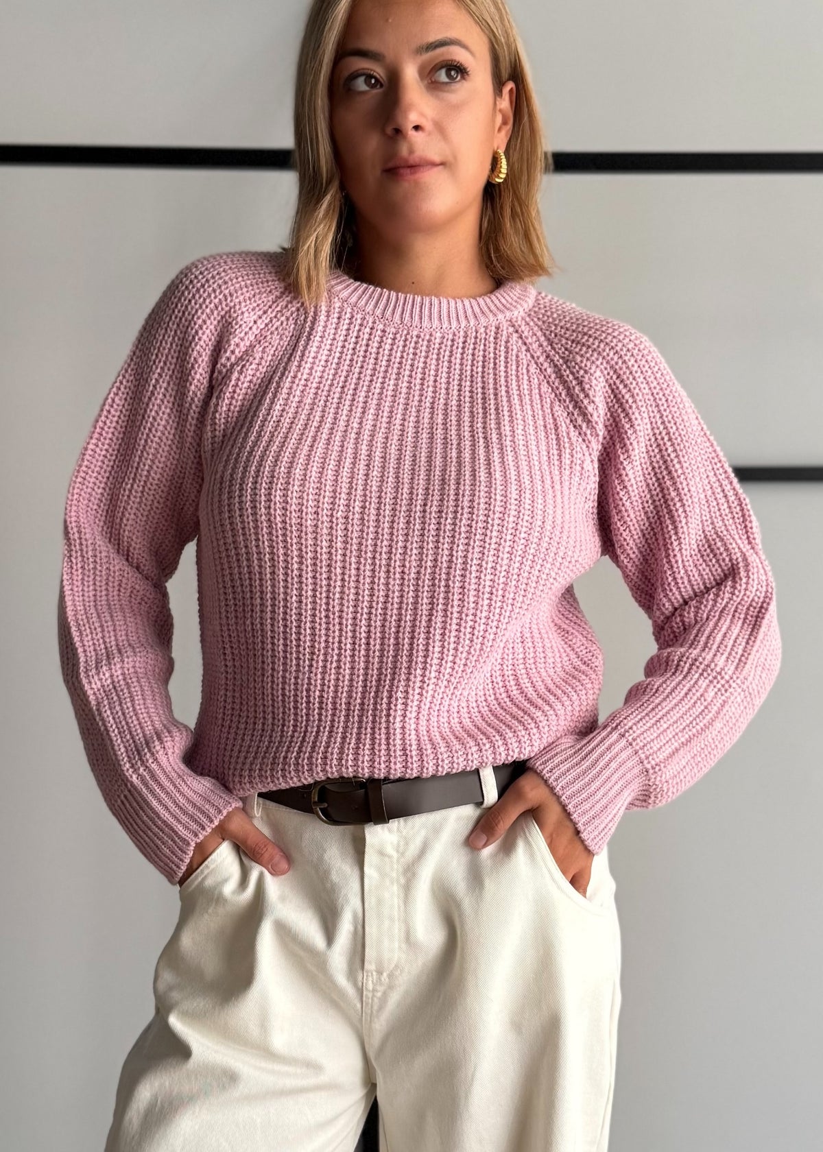 Maglia girocollo rosa - KONTATTO