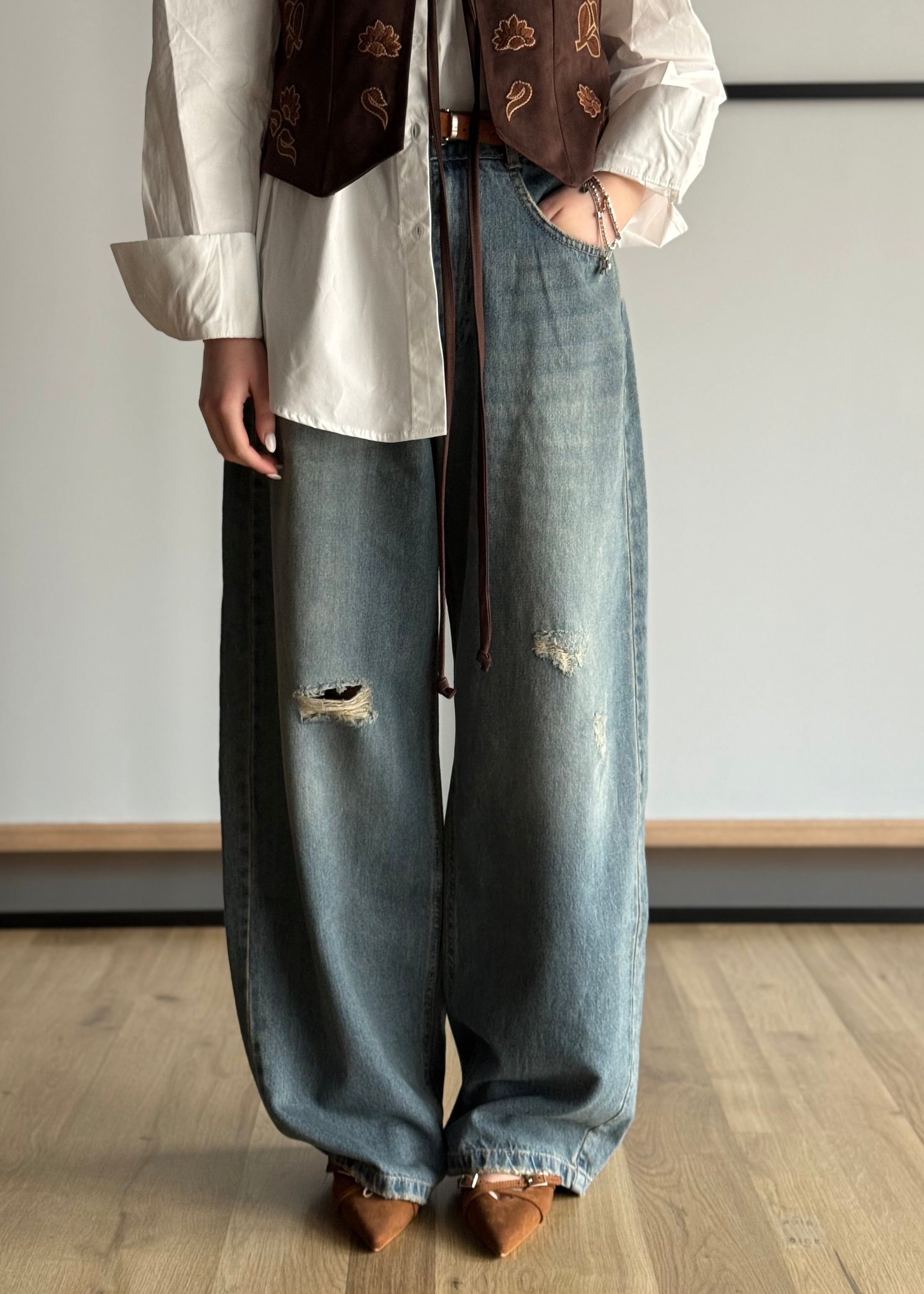 Jeans KONTATTO modello wide leg