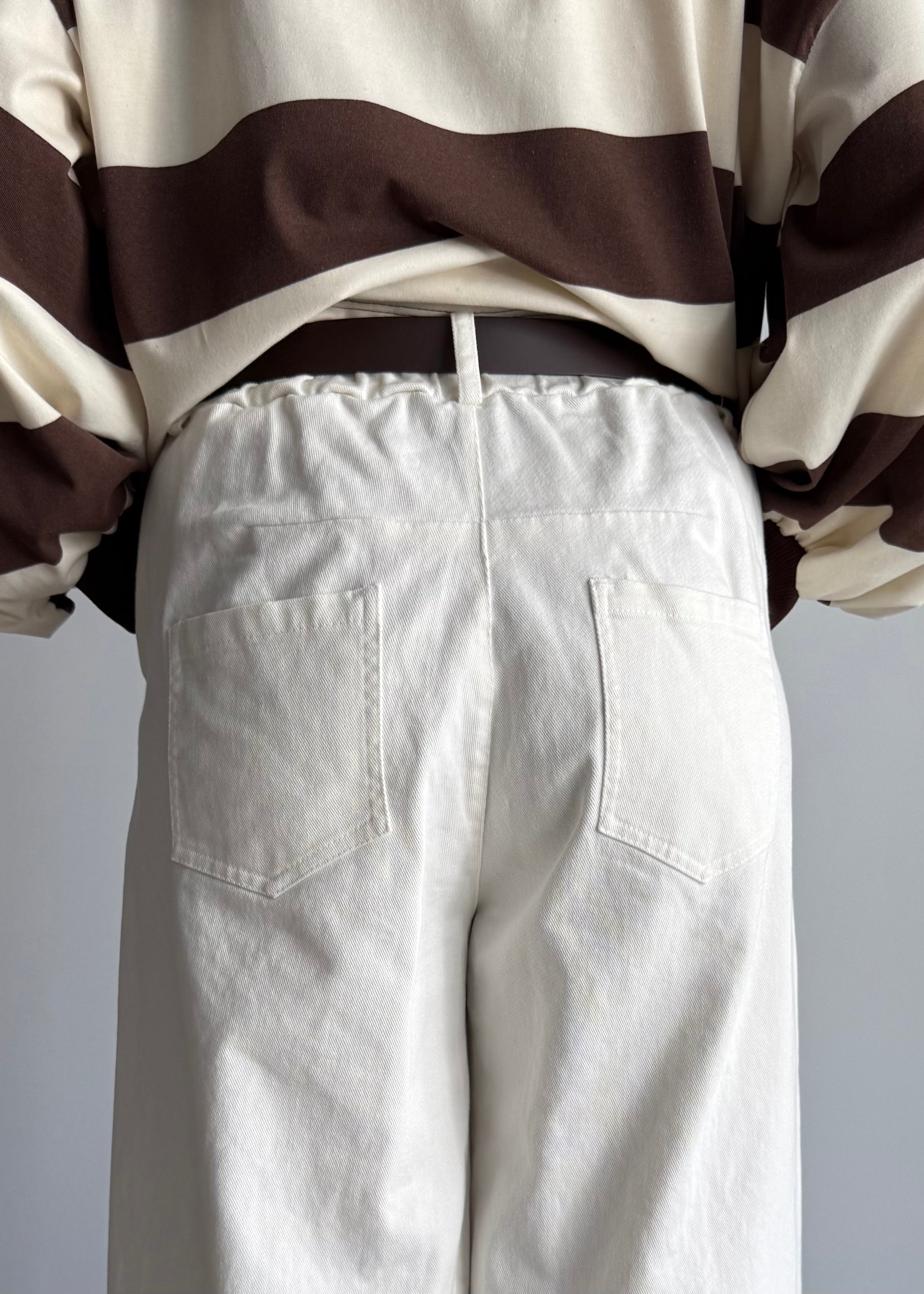Pantalone latte balloon con cintura - ZAHJR