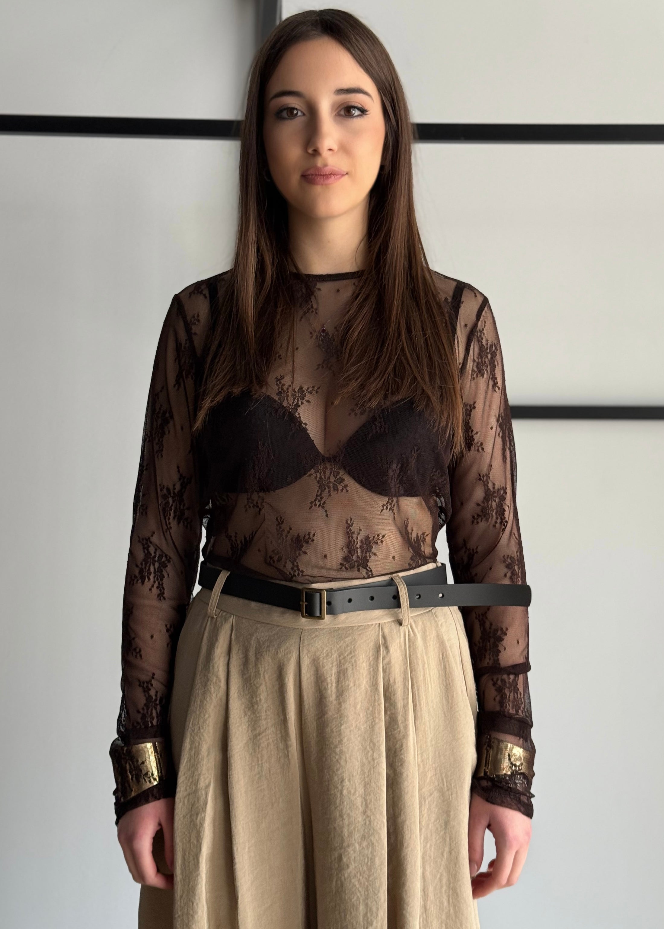 Maglia ZAHJR in pizzo moro