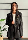 Carica l'immagine nel visualizzatore della galleria, Blazer monopetto con spille in stile militare -ZAHJR
