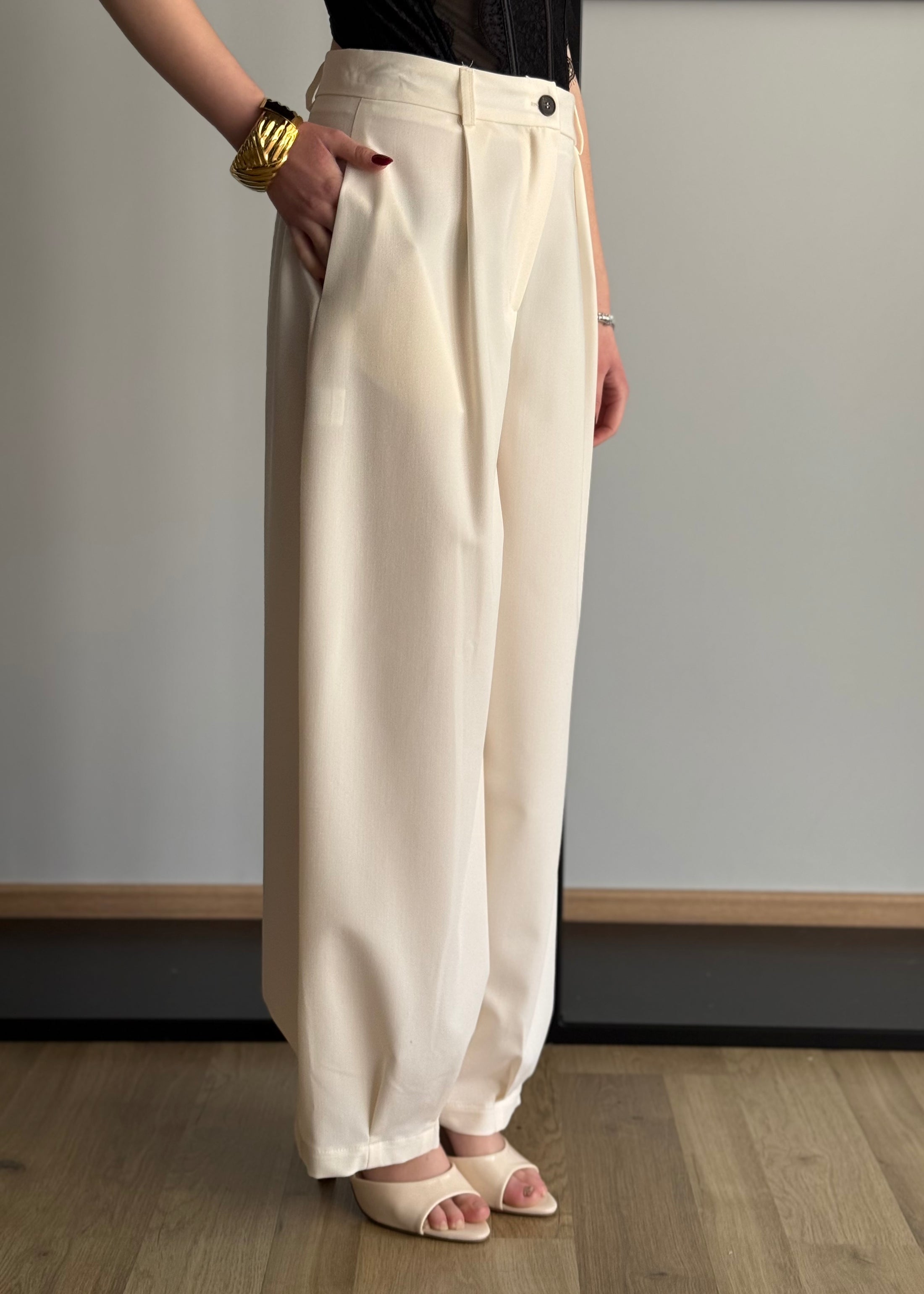 Pantalone panna THEVICE a palazzo