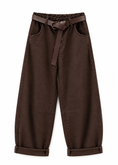 Carica l'immagine nel visualizzatore della galleria, Pantalone moro balloon con cintura - ZAHJR
