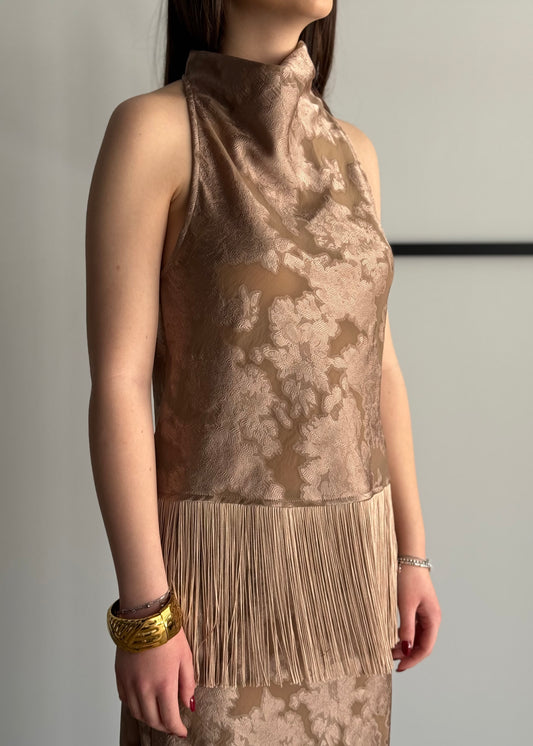 Top jacquard PHILIALOFT con frange