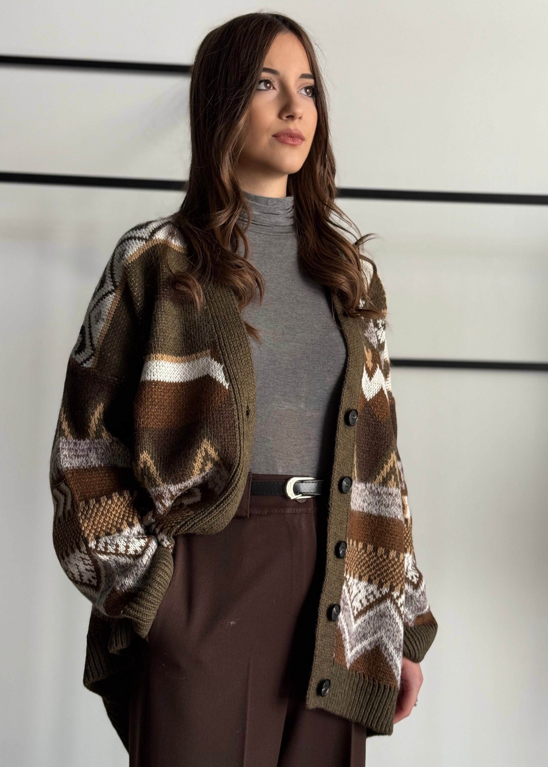 Cardigan ZAHJR jacquard oversize