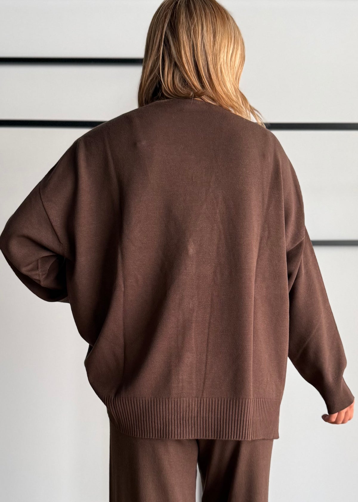 Cardigan over con bottoni moro - KONTATTO