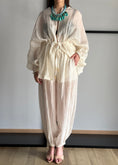 Carica l'immagine nel visualizzatore della galleria, Kimono PHILIALOFT leggero panna con coulisse
