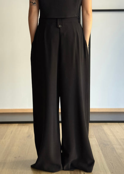 Coordinato gilet e pantalone palazzo in tessuto fluido -PHILIALOFT