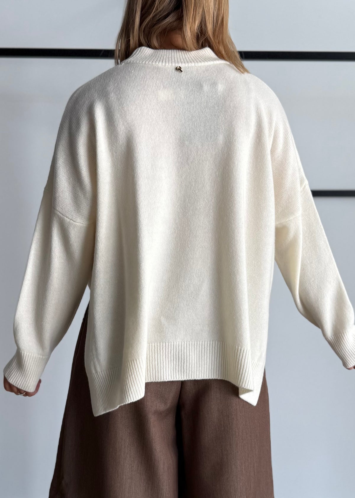Maglia over panna spacchi laterali - PHILIALOFT