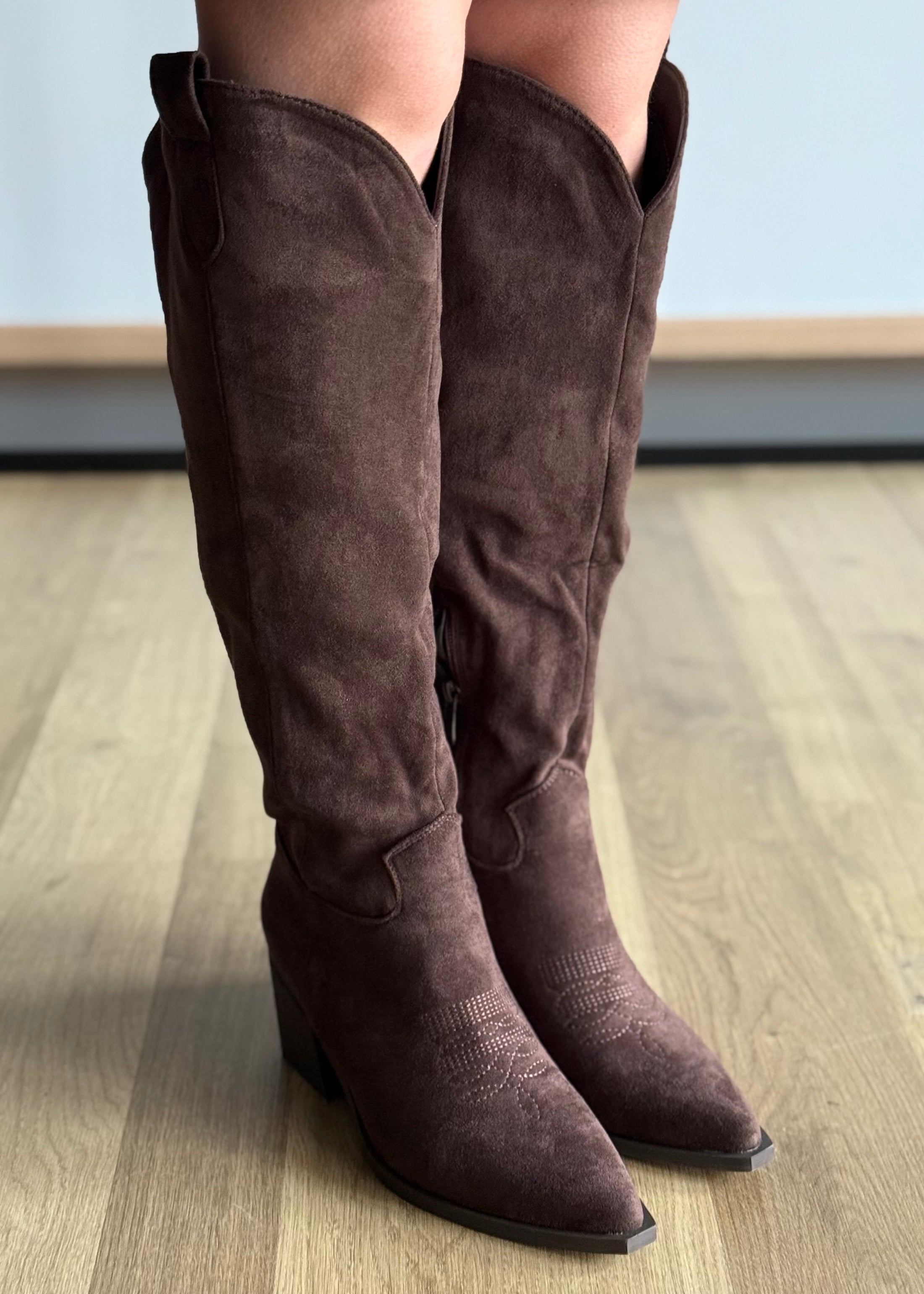 Stivali texani THEVICE in suede moro