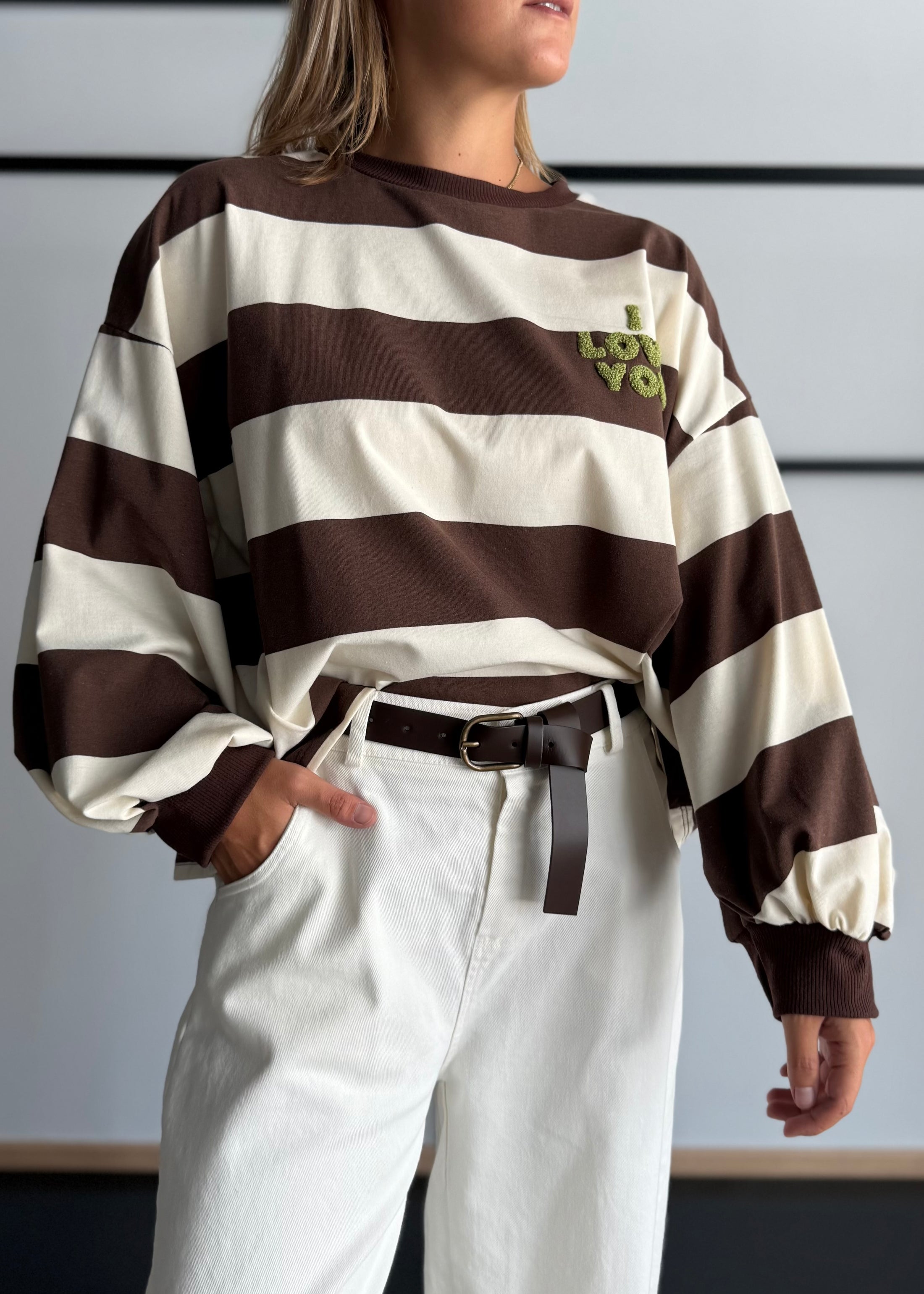 T-shirt manica lunga rigata - ZAHJR