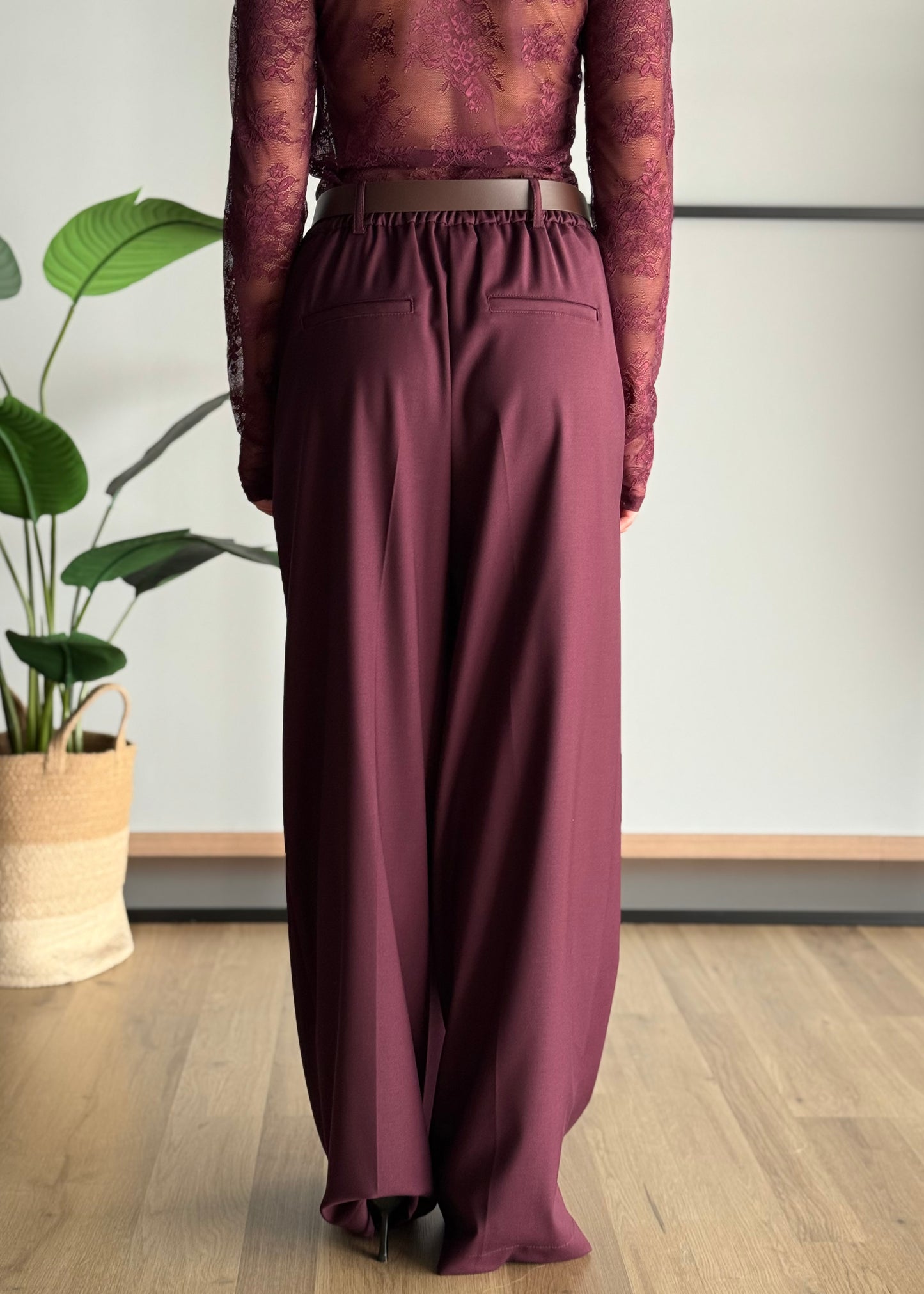 Pantalone a palazzo con cintura -ZAHJR