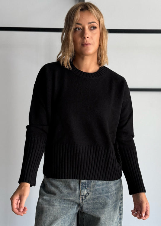 Maglia nero 100% lana - ZAHJR