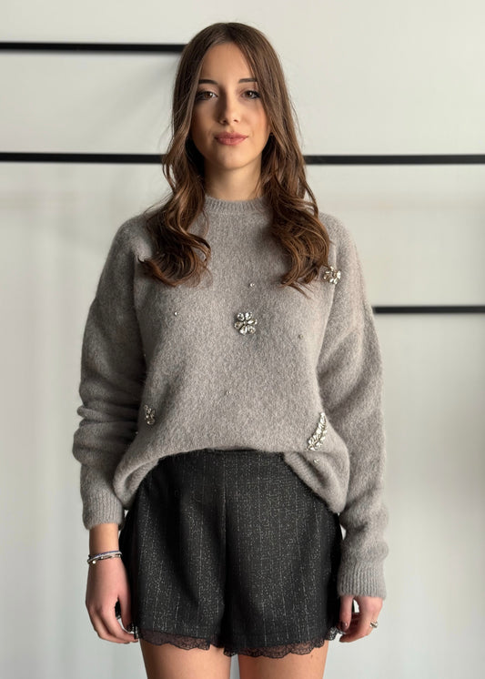 Maglia ZAHJR con applicazioni gioiello