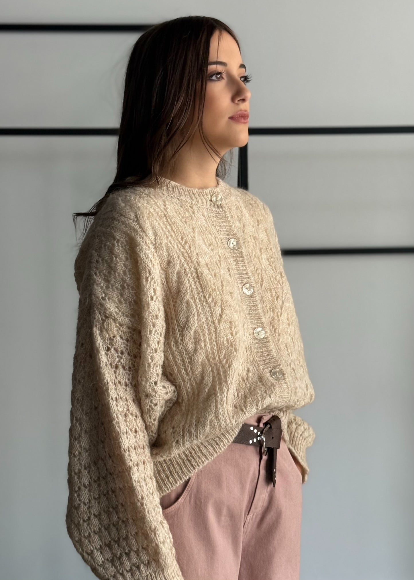 Cardigan in mohair -KONTATTO