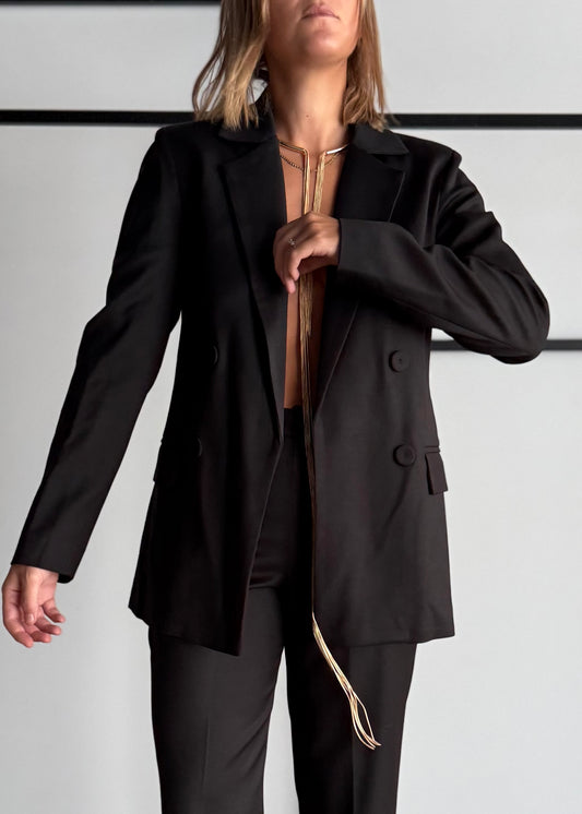 Blazer nero doppiopetto sartoriale - ZAHJR