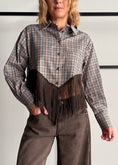 Carica l'immagine nel visualizzatore della galleria, Camicia check con frange moro - PHILIALOFT
