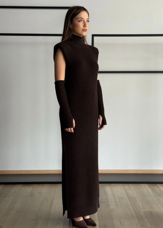 Abito KONTATTO in maglia con manicotti