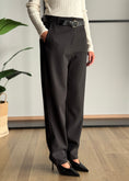 Carica l'immagine nel visualizzatore della galleria, Pantaloni a sigaretta con cintura -ZAHJR
