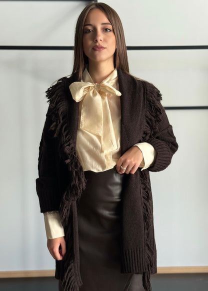 Cardigan con frange -KONTATTO