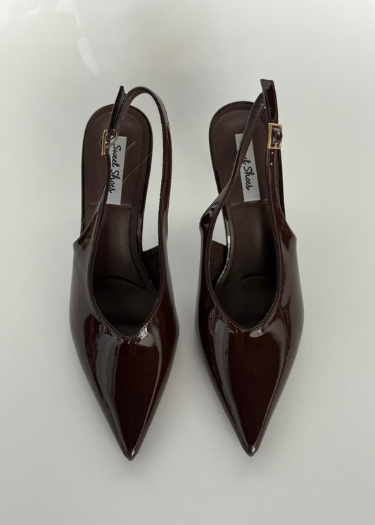 Décolleté slingback vernice