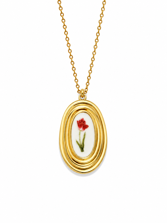 Collana fiore rosso