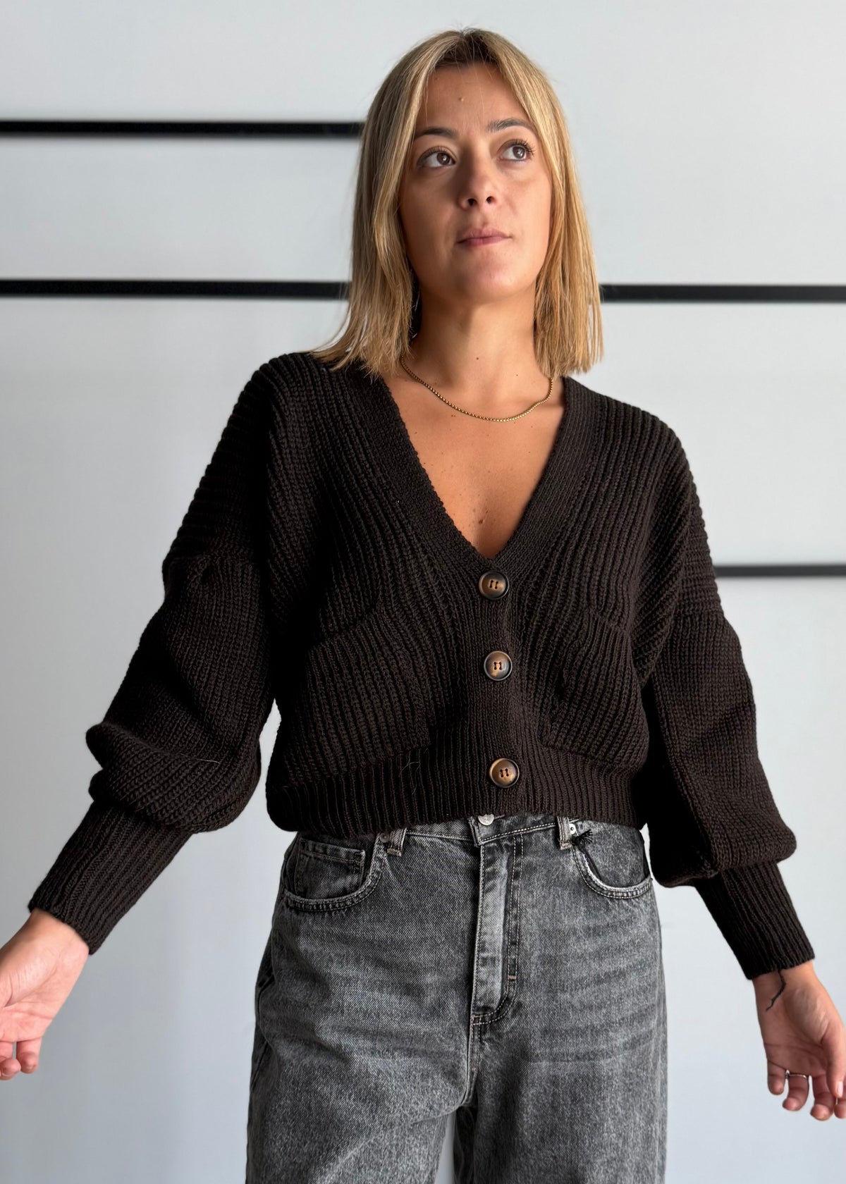 Cardigan chunky Moro con tasche - ZAHJR