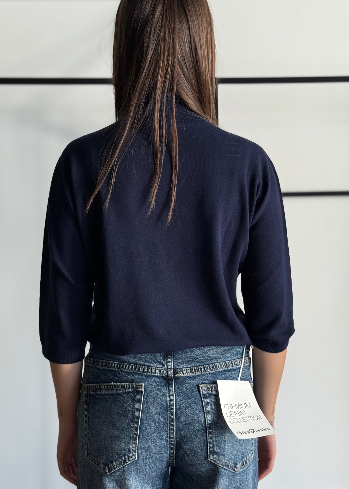 Maglia dolcevita a mezza manica -KONTATTO