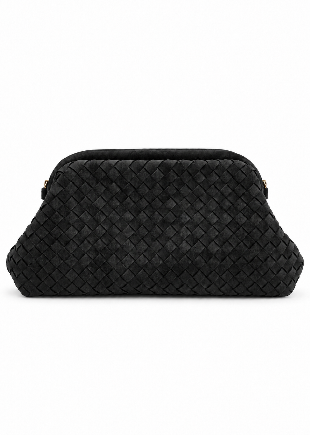 Clutch nera effetto suede