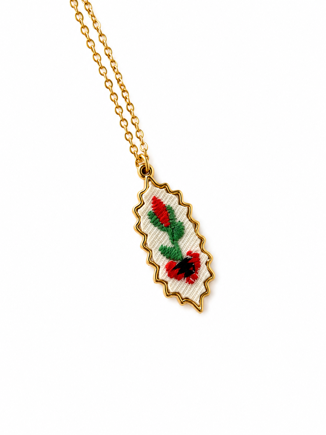 Collana fiore rosso