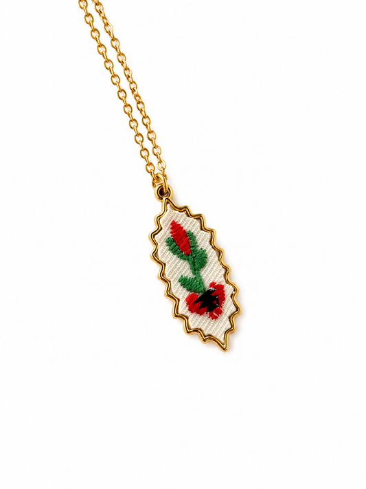 Collana fiore rosso