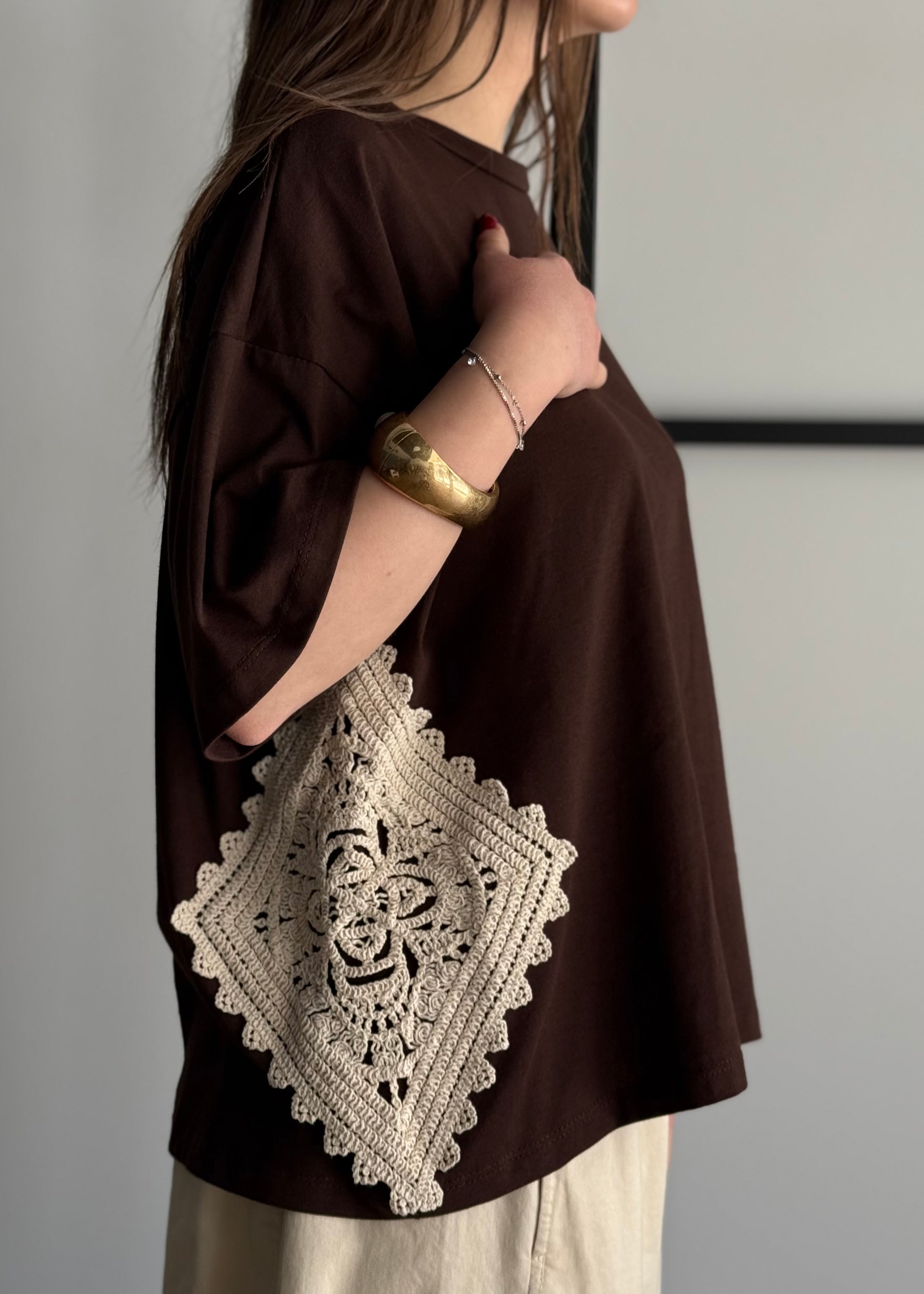 T-shirt PHILIALOFT con inserti in pizzo