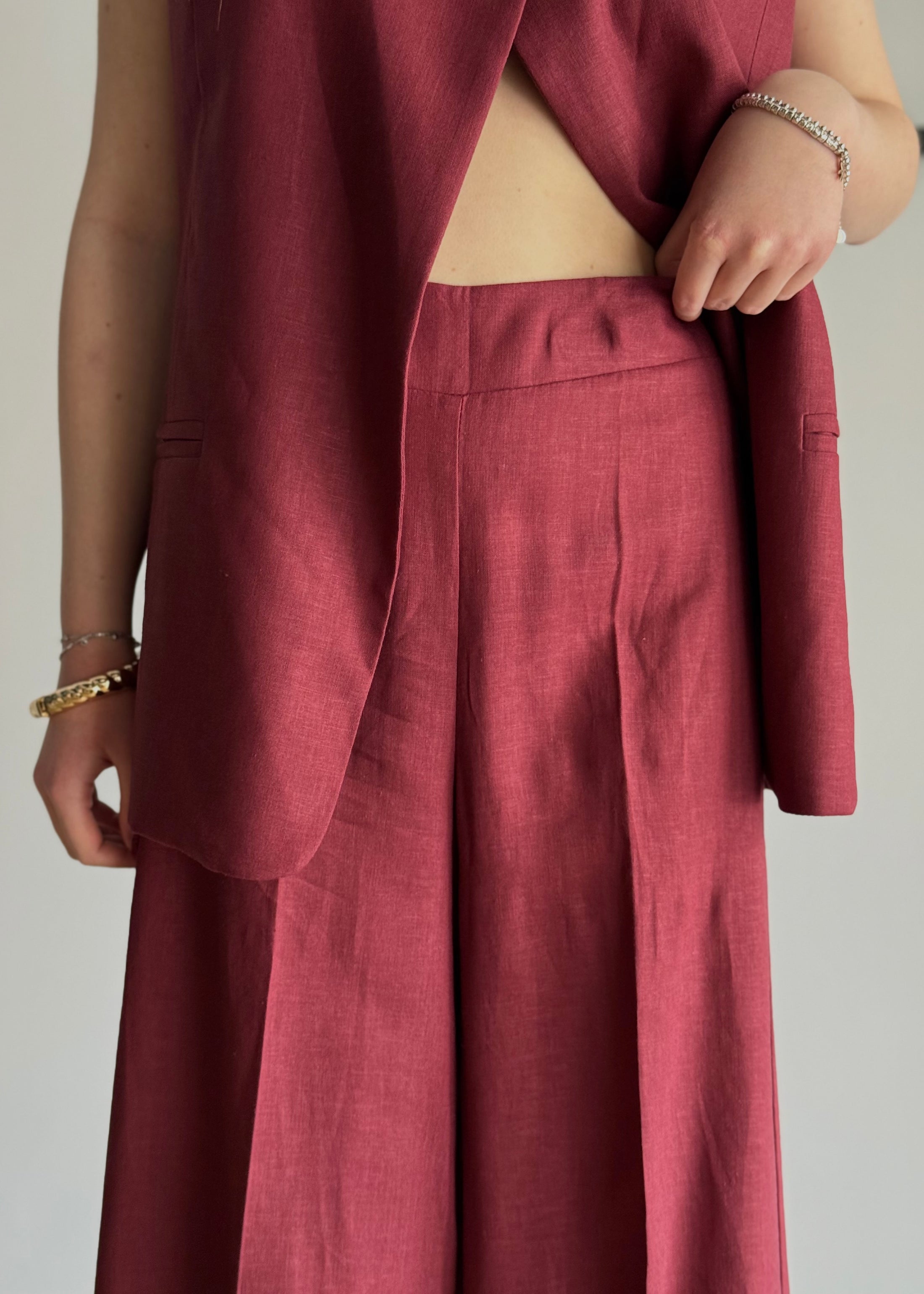 Pantalone palazzo KONTATTO bordeaux
