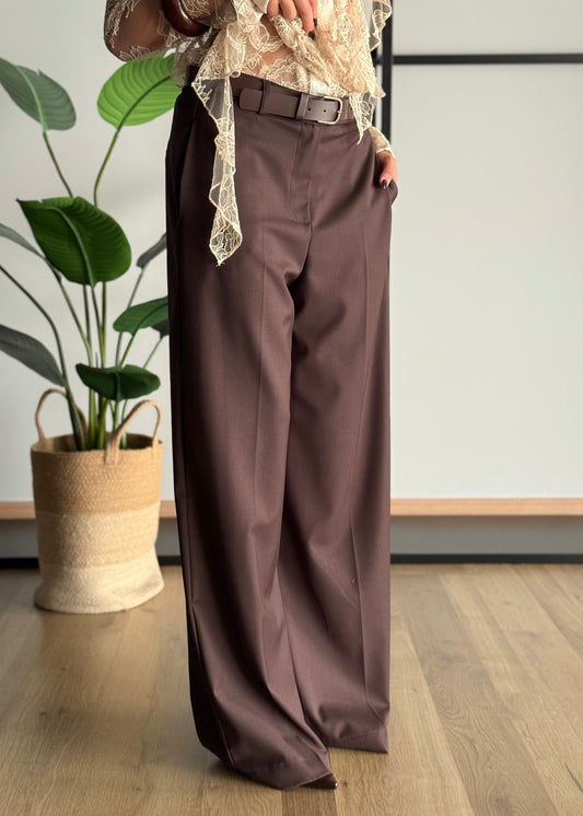Pantalone palazzo con cintura -ZAHJR