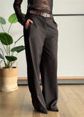 Carica l'immagine nel visualizzatore della galleria, Pantalone palazzo con cintura -ZAHJR
