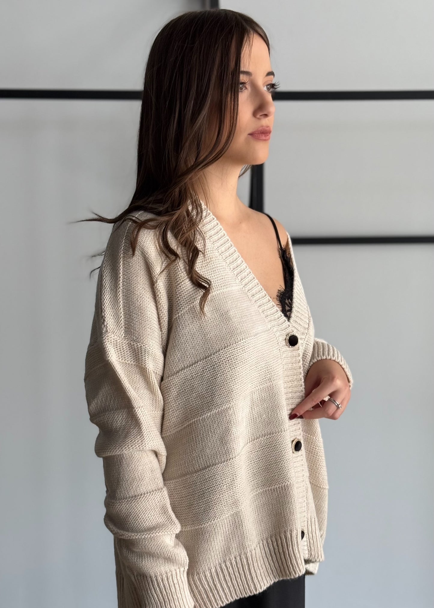 Cardigan con bottoni gioiello -ZAHJR