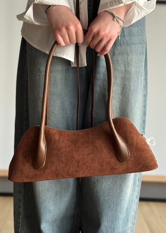 Borsa a spalla THEVICE in suede cammello