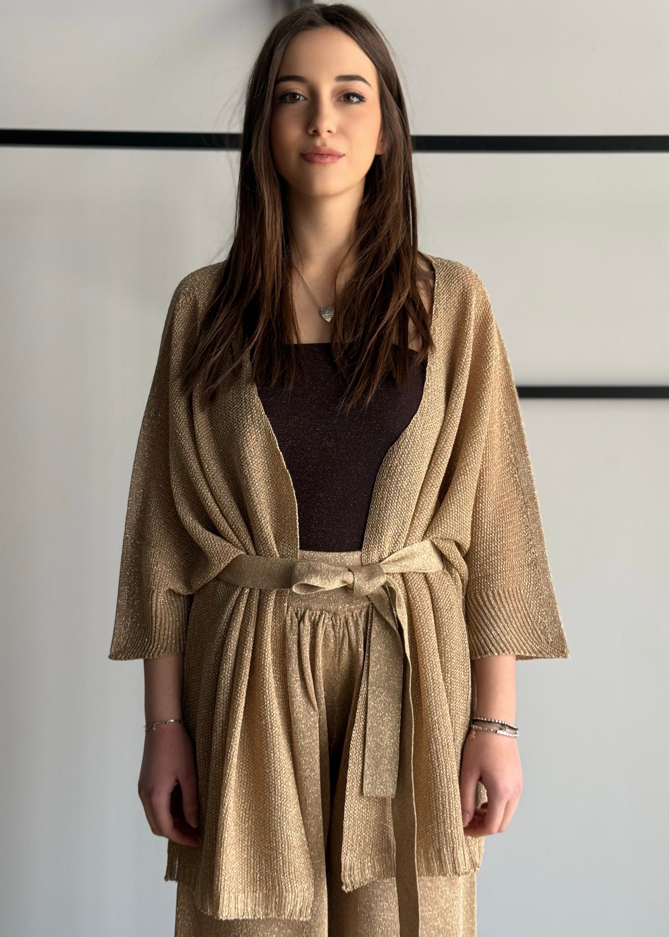 Kimono KONTATTO in lurex oro