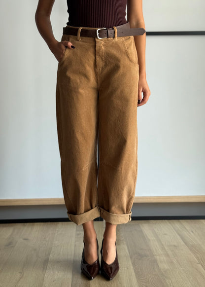 Pantaloni in velluto a coste con cintura -ZAHJR