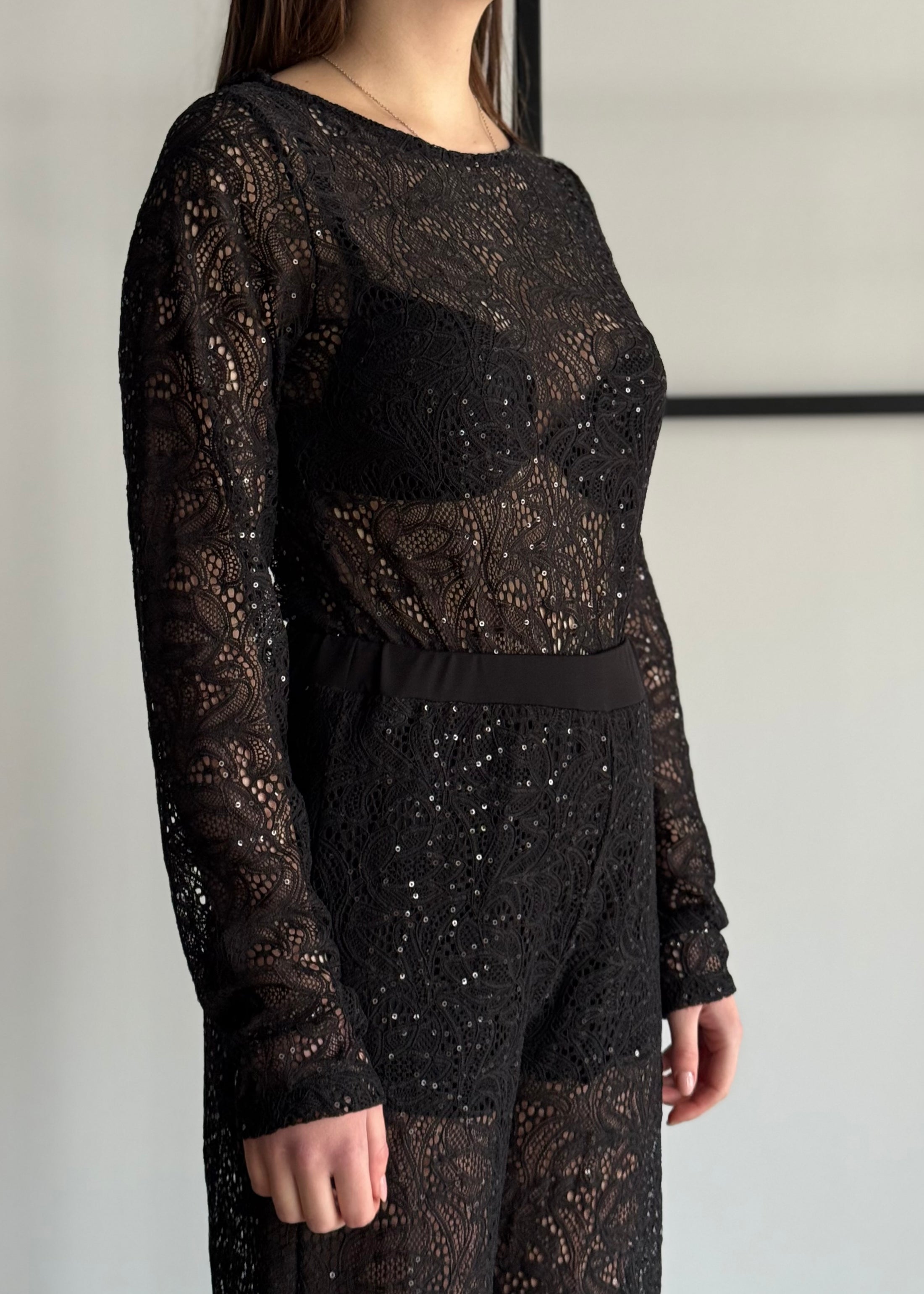 Body ZAHJR in pizzo nero