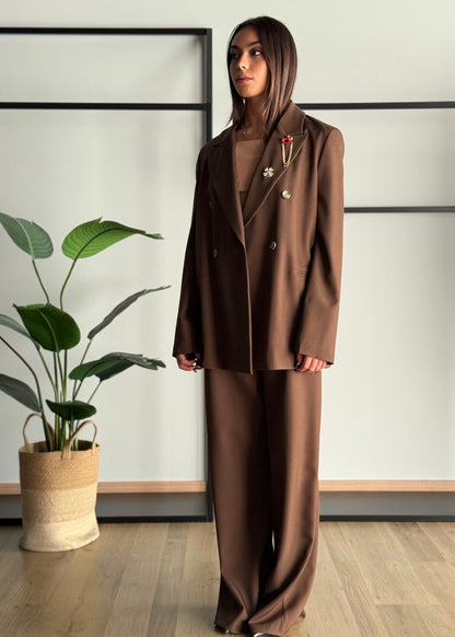 Blazer doppiopetto con spille gioiello -ZAHJR