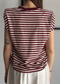 Carica l'immagine nel visualizzatore della galleria, T-shirt PHILIALOFT rigata india con spalline strutturate
