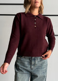 Carica l'immagine nel visualizzatore della galleria, Maglia polo Marsala 100%lana - KONTATTO
