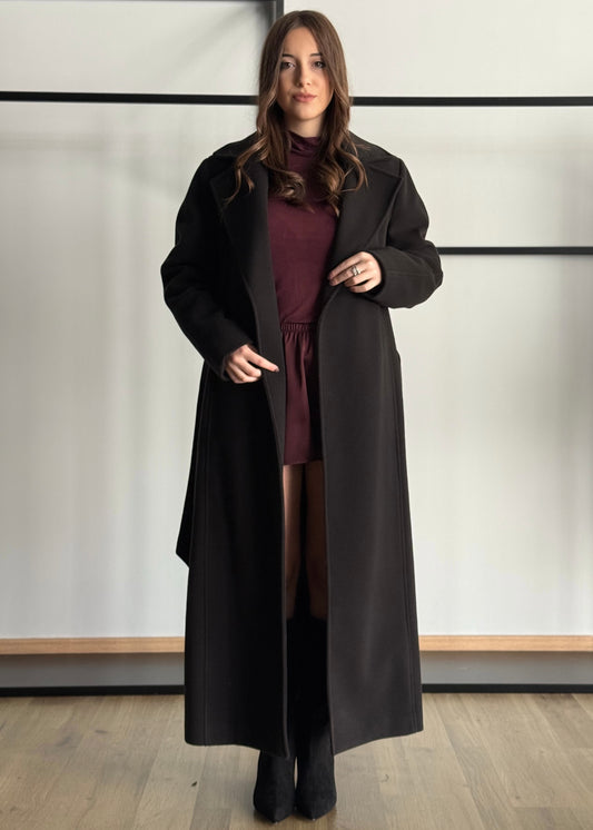 Cappotto lungo ZAHJR con cintura