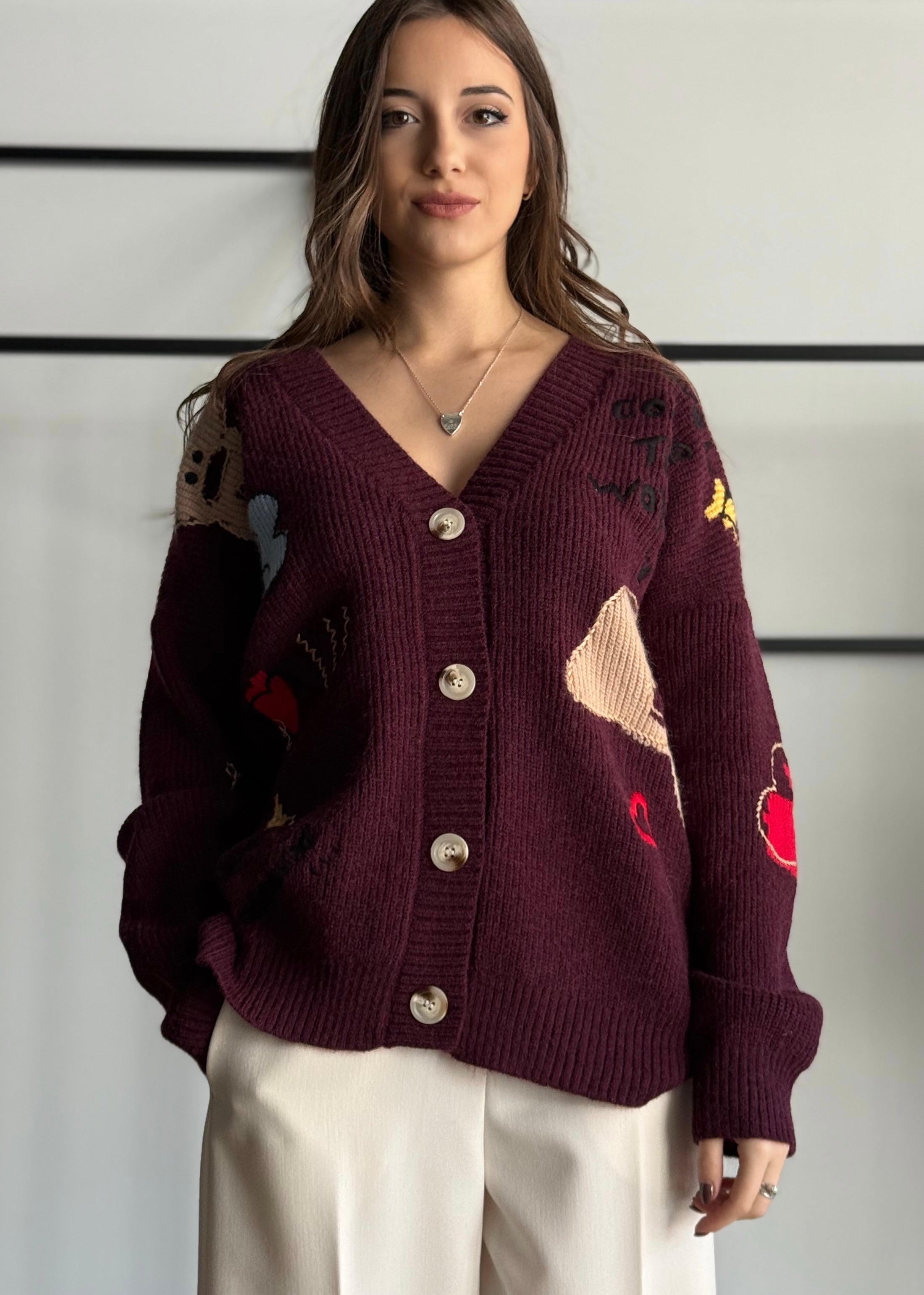 Cardigan KONTATTO con ricami cartoon