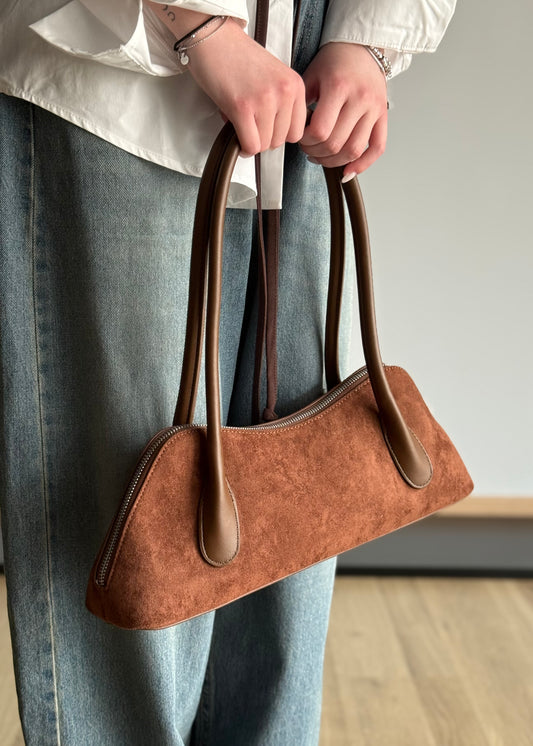 Borsa a spalla THEVICE in suede cammello