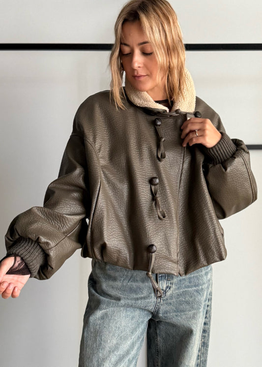 Giacca bomber con collo teddy - PHILIALOFT