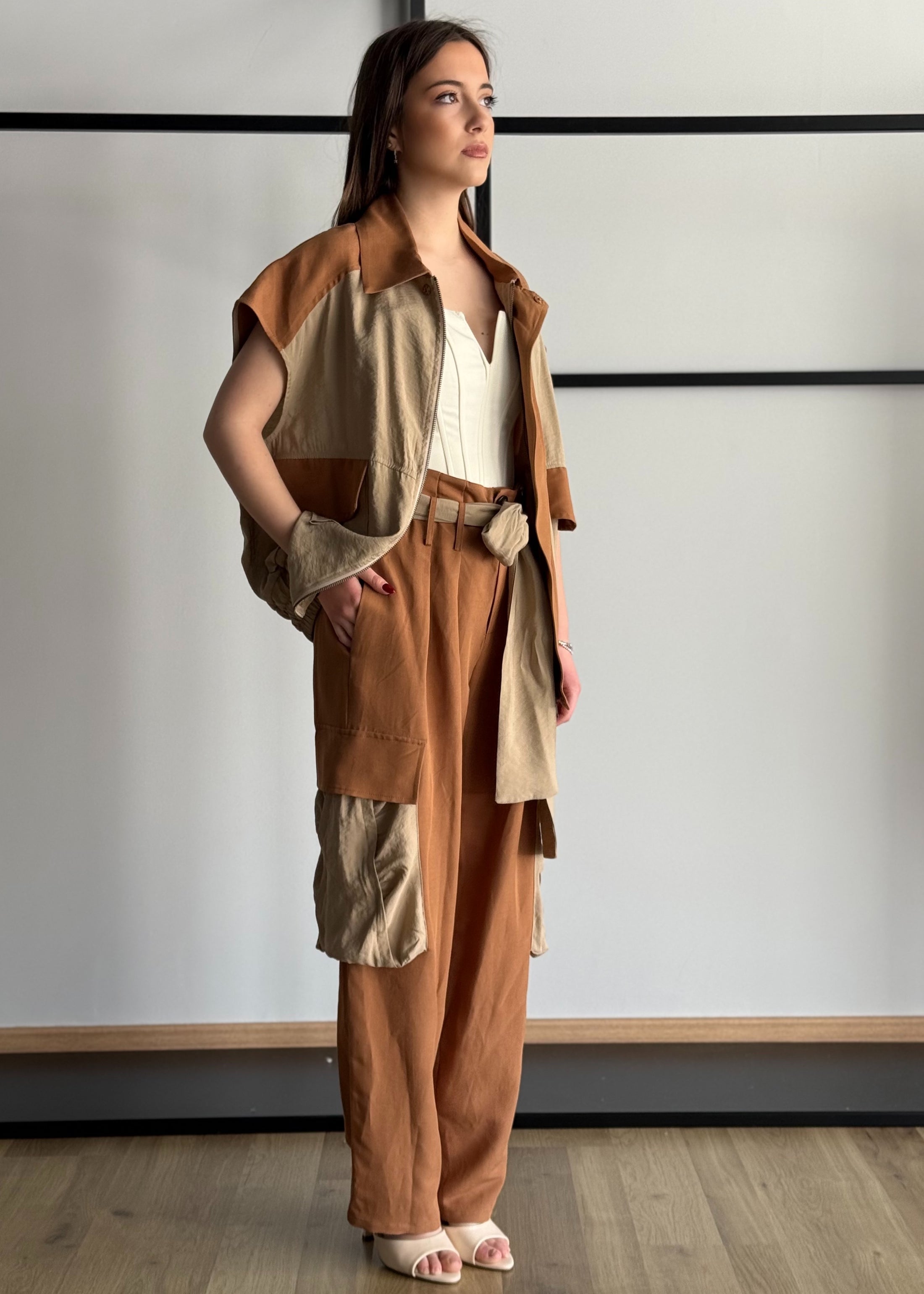 Pantalone PHILIALOFT con cintura e tasche cargo