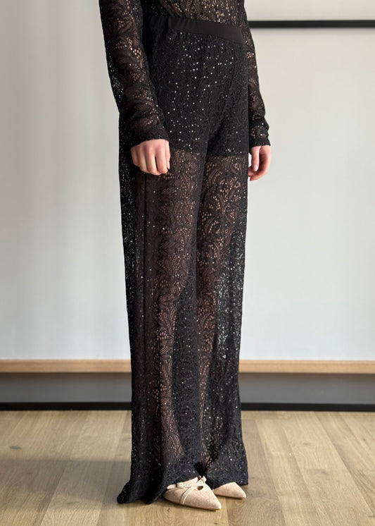 Pantalone ZAHJR in pizzo nero